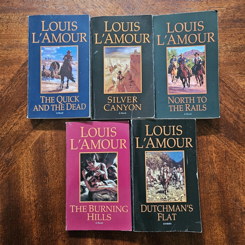 Louis LAmour Western Book Lot 5 Paperbacks Quick and the Dead Silver Canyon